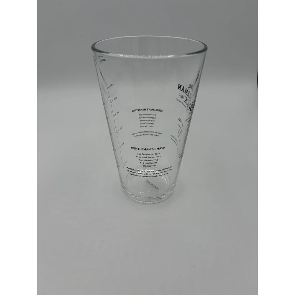 Jack Daniels Gentleman Jack Cocktail Mixing Glass Measurement Recipes Pint Glass - Picture 2 of 4